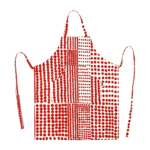 11: Almedahls Pricktyg børneforklæde Rød/Hvid