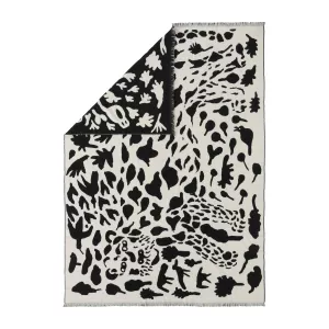 1: Iittala Oiva Toikka Cheetah uldplaid 130x180 cm Sort/Hvid