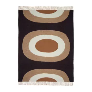 1: Marimekko Melooni tæppe 130x170 cm Brun/Offwhite/Mørkeblå