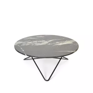 11: OX Denmarq O Table sofabord marmor sort, sortlakeret understel