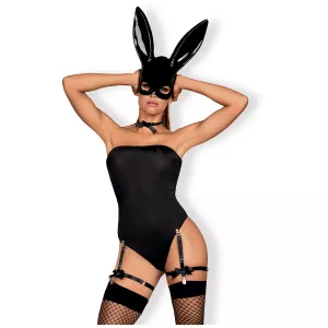 7: Obsessive Bunny Bodystocking Kostume       - Sort - L/XL