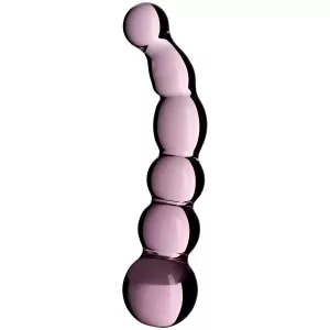 7: Sinful Rose Groove Glas Dildo 17,5 cm    - Pink