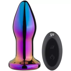 4: Dream Toys Glamour Glass Vibe Fjernbetjent Butt Plug    - Flere farver