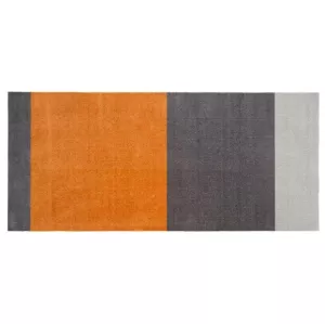 6: Smudsmåtte Stripe/horisontal 90x200cm | Grey/steel/dijon Fra Tica Copenhagen