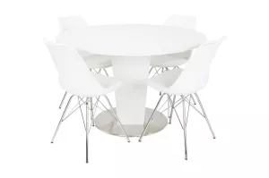 4: Cubic Spisebordssæt M. 4 Shell Spisebordsstole